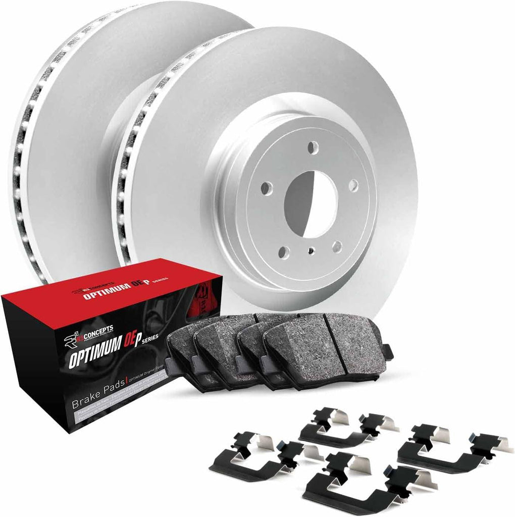 R1 Concepts Front Brakes and Rotors Kit |Front Brake Pads| Brake Rotors and Pads| Optimum Oep Brake Pads and Rotors |Hardware Kit|Fits 2008-2019 Pontiac Vibe; Scion Xd; Toyota Corolla, Matrix