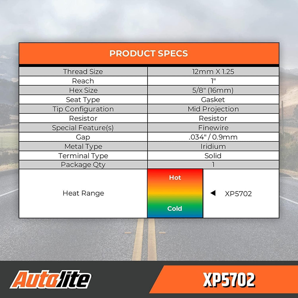 Autolite Iridium XP Automotive Replacement Spark Plugs, XP5702 (4 Pack)