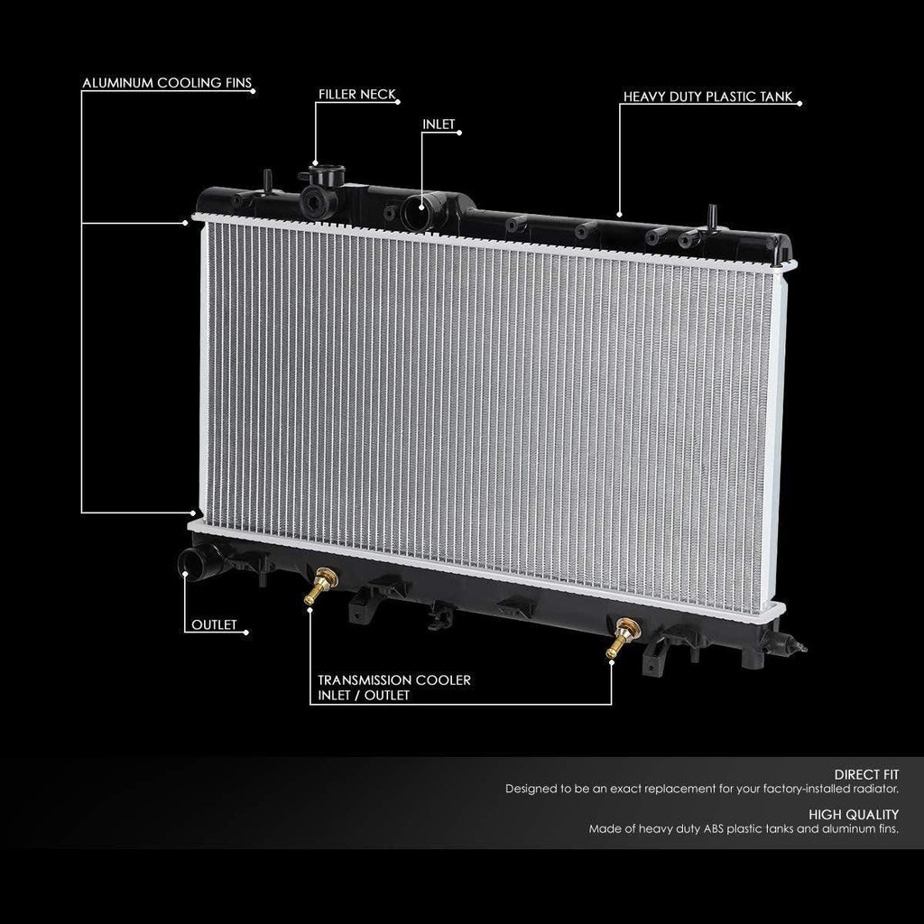 OEM-RA-2464 OE Style Bolt-On Aluminum Core Radiator Compatible with 02-07 Impreza 2.5 AT/MT,26-7/8" W X 13-7/16" H X 15/16" D,1-9/16" Inlet / 1-9/16" Outlet