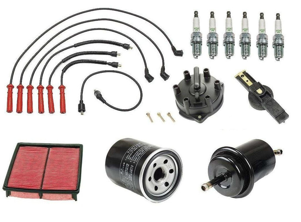For Mazda MPV V6 3.0L Ignition Tune up Kit Filters Cap Rotor Spark Plugs Wire