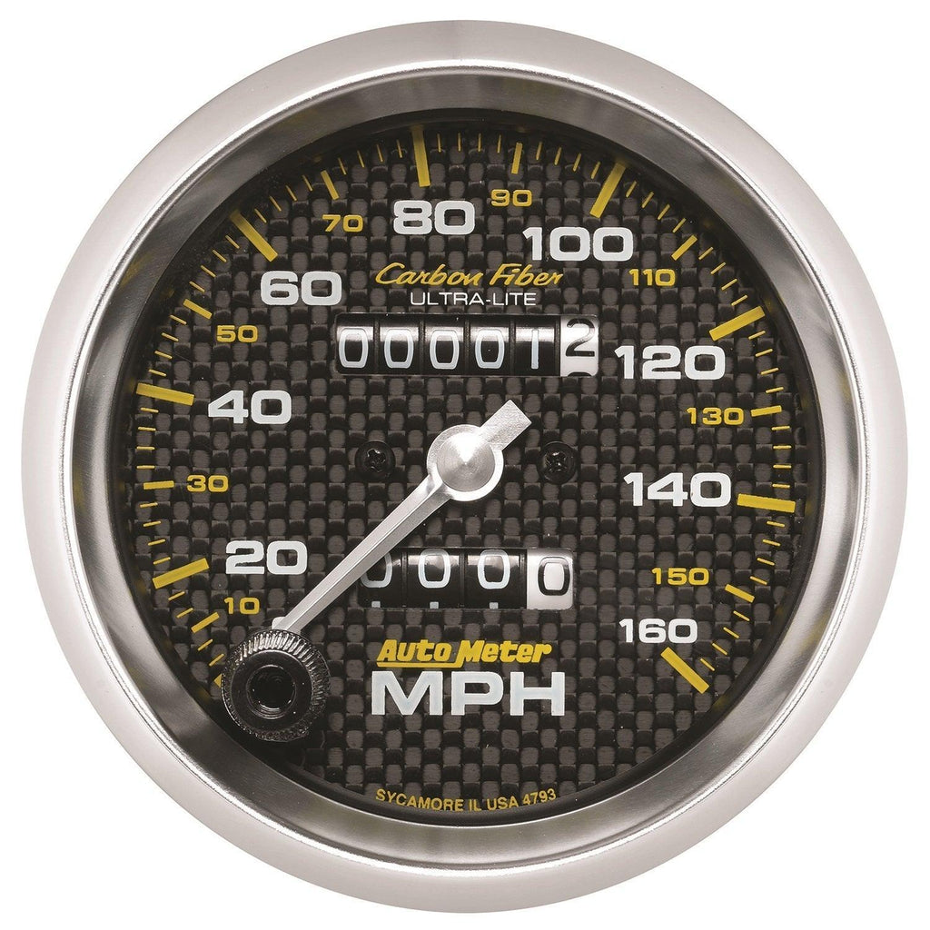 3-3/8 in. SPEEDOMETER 0-160 MPH CARBON FIBER