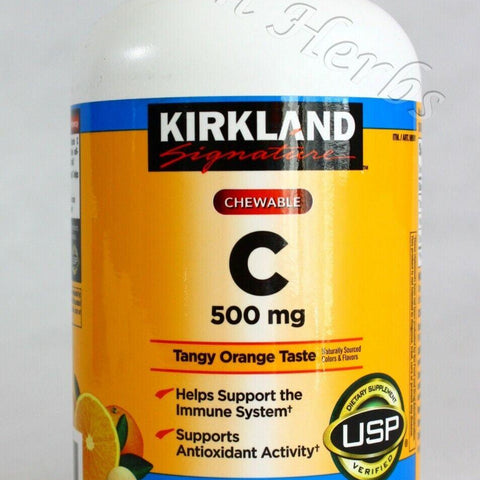 Kirkland Signature Vitamin C 500Mg Chewable 500 Tablets Free Shipping 02/2026