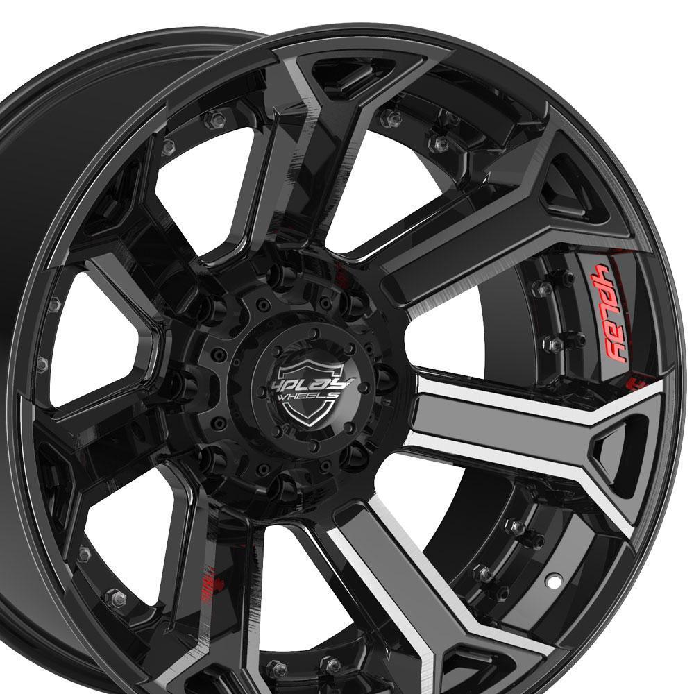 20x10 4PLAY Wheel for Ford 4P70 Brushed Black Rim