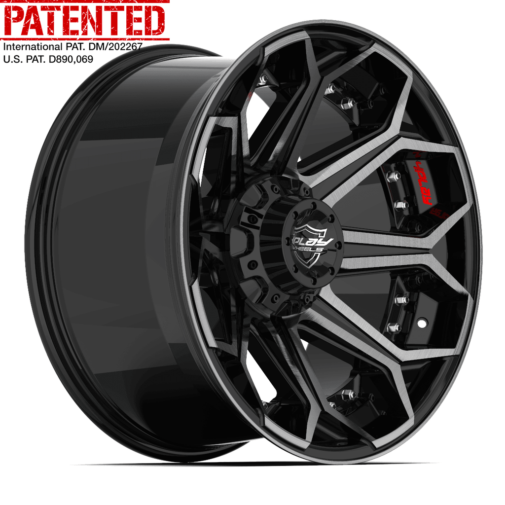 20x10 4PLAY Wheel for GM-Ford-Lincoln-Nissan-Toyota 4P80R Brushed Black