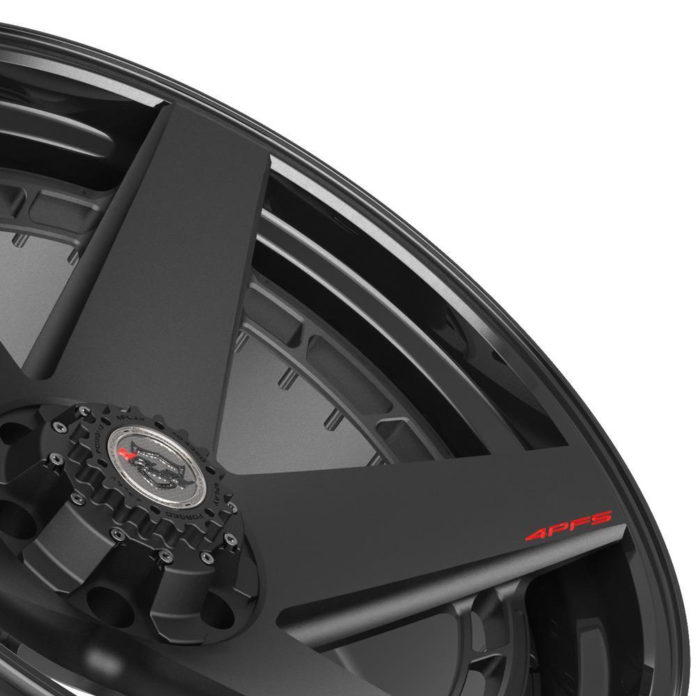 22x10 4PLAY Wheel for GM-Ford-Lincoln-Nissan-Toyota 4PF5 Gloss Black Barrel w/Ma