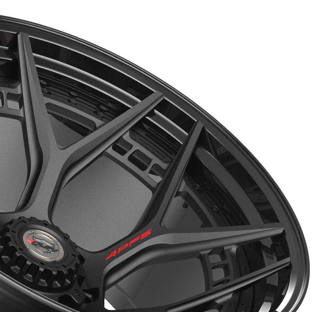 24x14 4PLAY Wheel for Chevy-GMC 4PF6 Gloss Black Barrel w/Matte Center Rim