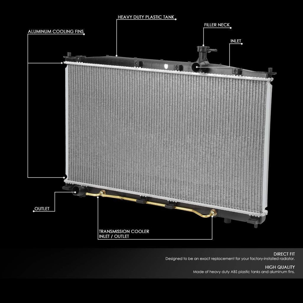 OEM-RA-2897 Factory Style Aluminum Core Cooling Radiator Replacement Compatible with 2007-2009 Santa Fe AT, 30-5/8" W X 17-1/8" H X 1" D
