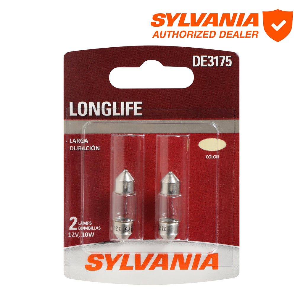 (2 pack) Sylvania DE3175 Long Life Mini Bulb, 2 Pack, Compatible with Multiple Cars