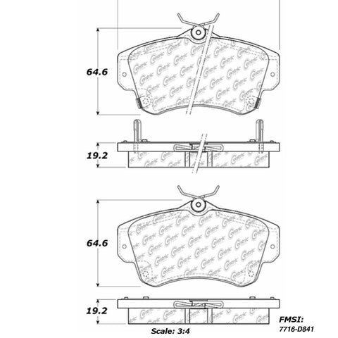 Centric Front Disc Brake Pad for PT Cruiser, Neon (102.08410)
