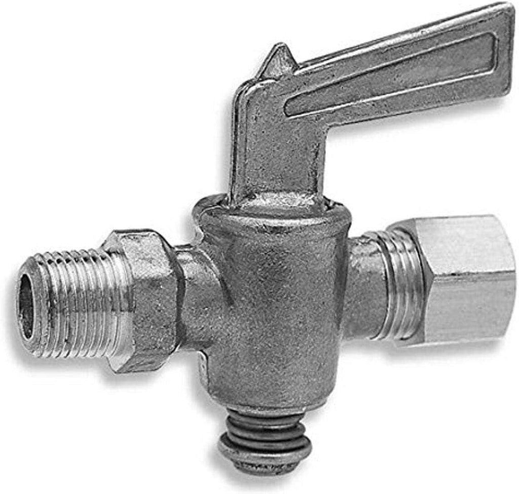 427420 Brass Compression/Pipe Shut-Off Cock - 1/4" Tube X 1/8" Male NPT