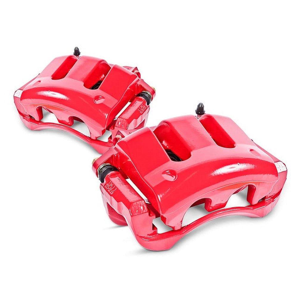 Front Pair of Red Powder Coated Calipers S3128 Fits 2007 Toyota Camry