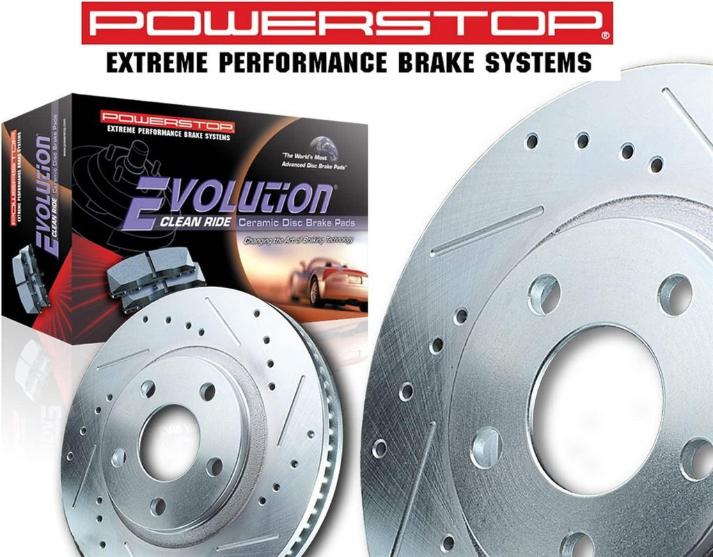 K1303 Rear Z23 Carbon Fiber Brake Pads with Drilled & Slotted Brake Rotors Kit