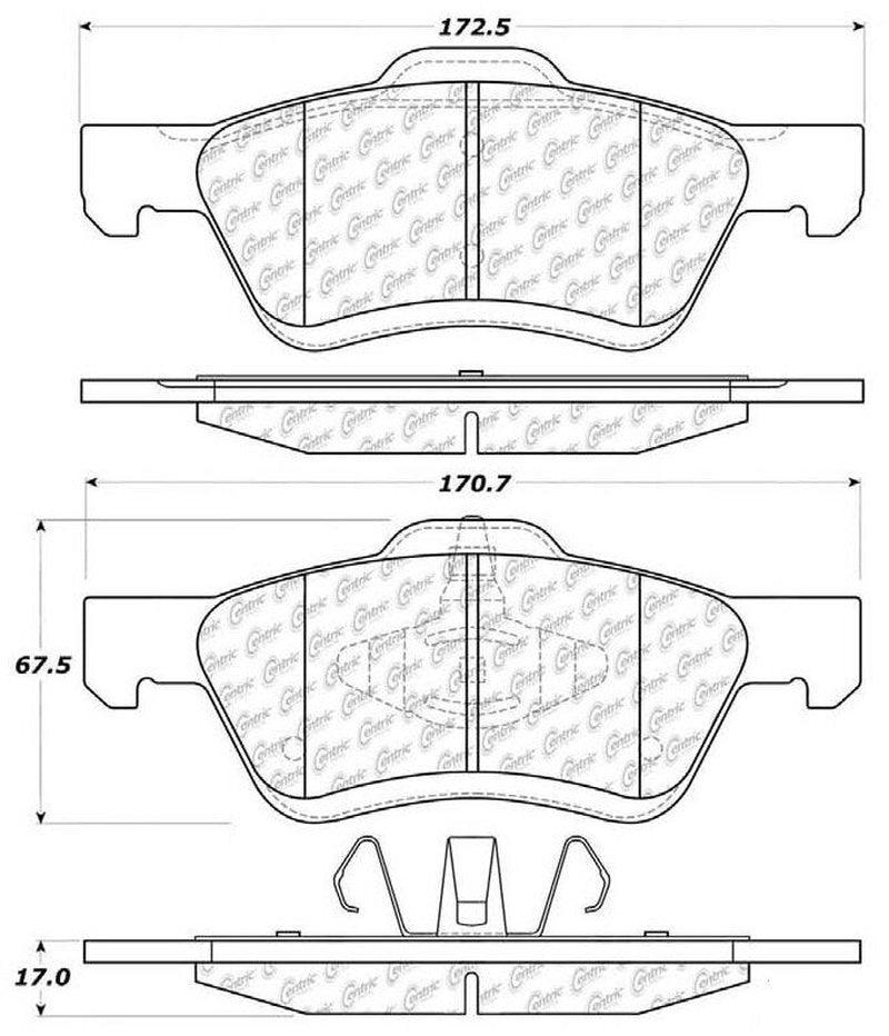 Centric Front Disc Brake Pad for Escape, Mariner, Tribute (105.10471)