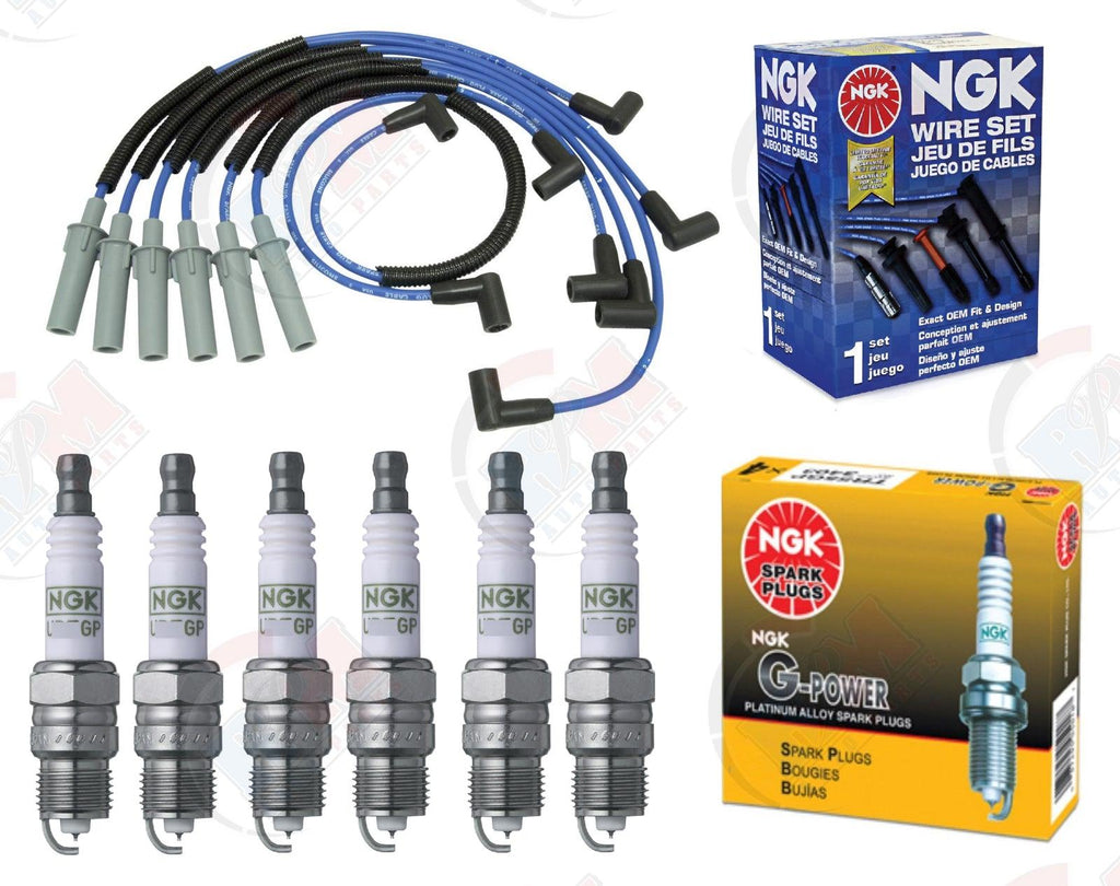 NGK Platinum Spark Plugs & NGK Wire Set for Dodge Dakota B1500 RAM 1500 3.9L