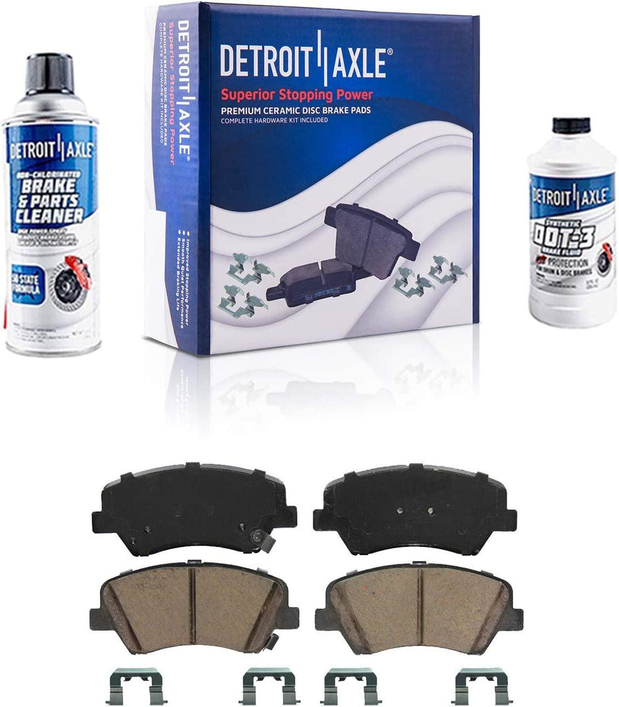 Detroit Axle - Front Brake Kit for Hyundai Elantra Veloster Kia Forte Koup Forte5, Drilled & Slotted Brake Rotors Ceramic Brakes Pads Replacement Brake Rotor