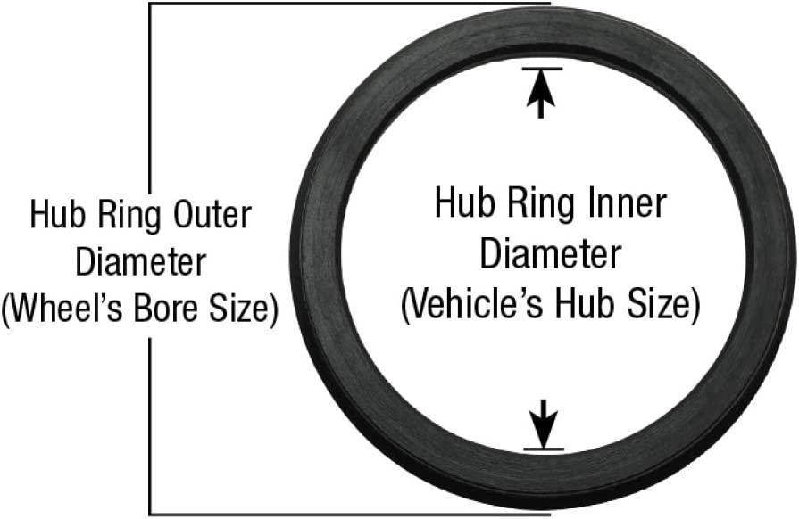 ReplaceMyParts Black Polycarbonate Hubcentric Hub Centric Rings 108.00mm Wheel Bore OD to 78.30mm Hub Bore ID - A Pack of 4