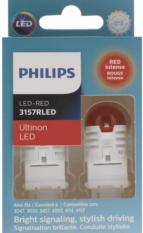 Philips 3157RLED Ultinon LED (Red), 2 Pack