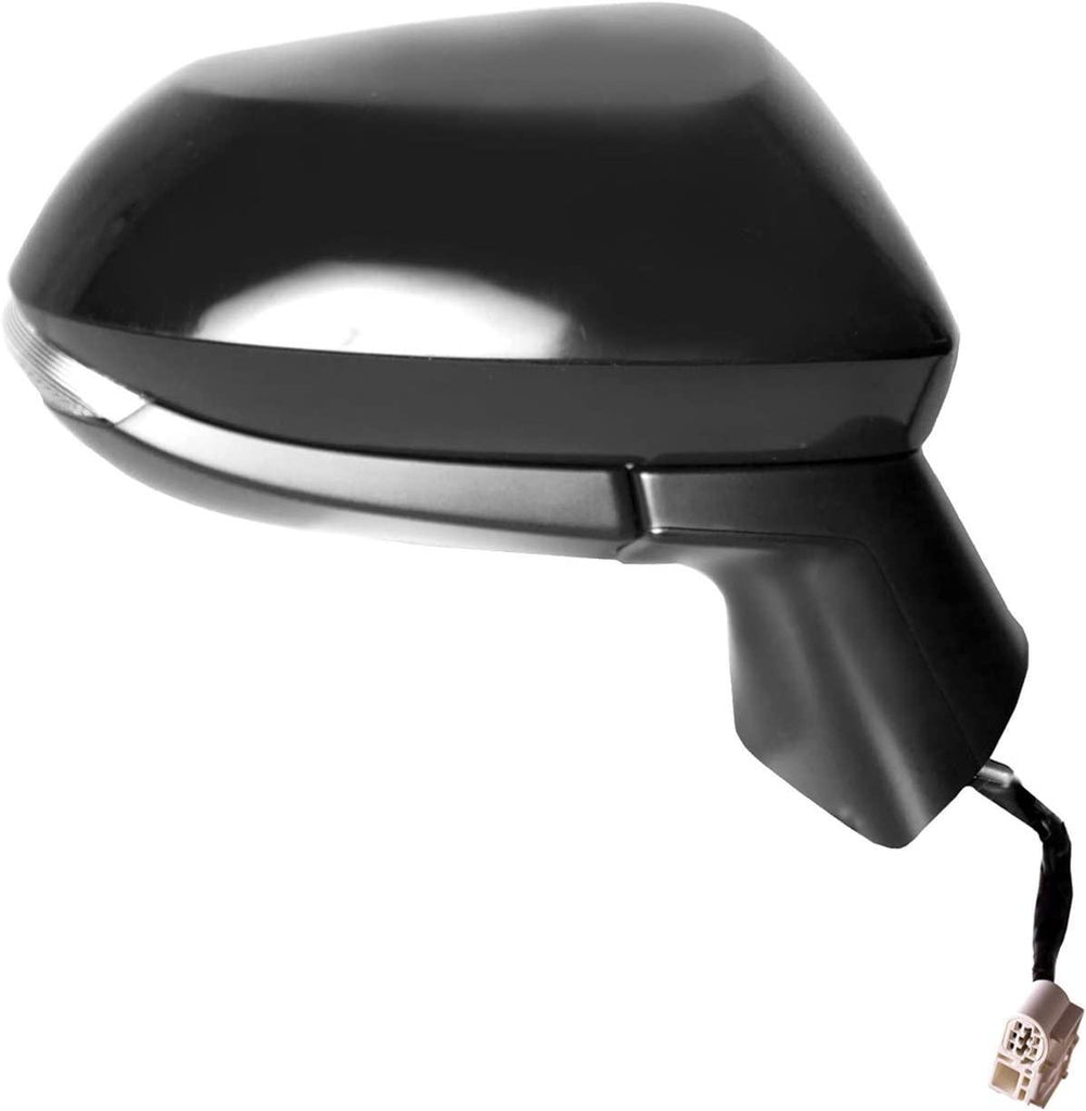 K Source Passenger Side Mirror for Toyota Corolla, textured black w/PTM cover, foldaway, Heated Power with Turn Signal, 70743T