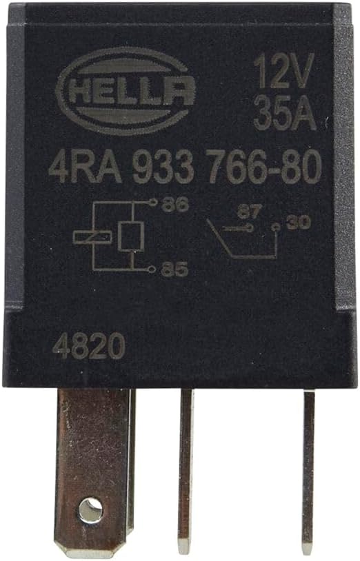 HELLA 933766801 Relay, Main Current - 12V - 4-pin Connector