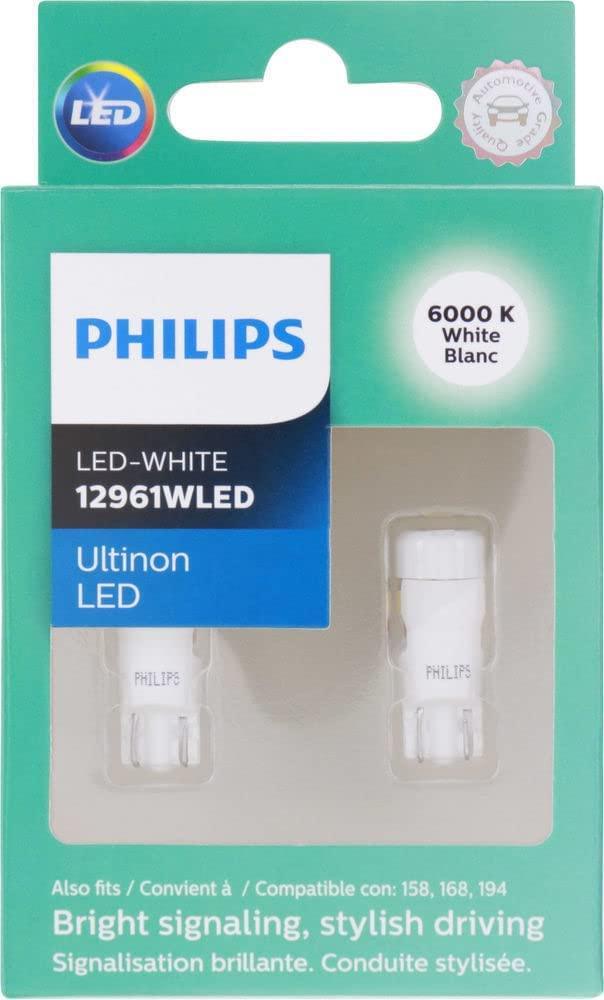 Philips 12961WLED Ultinon LED White Exterior Signaling Bulb, Pack of 2