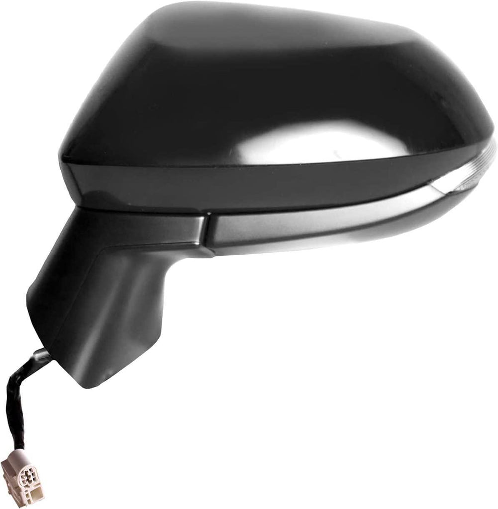 K Source Driver Side Mirror for Toyota Corolla, textured black w/PTM cover, foldaway, Heated Power with Turn Signal, BSDS (70748T)