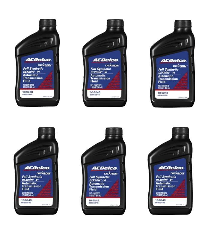 ACDelco 109243 Dexron-VI Full Synthetic Automatic Transmission Fluid 1 Quart (6 Pack)