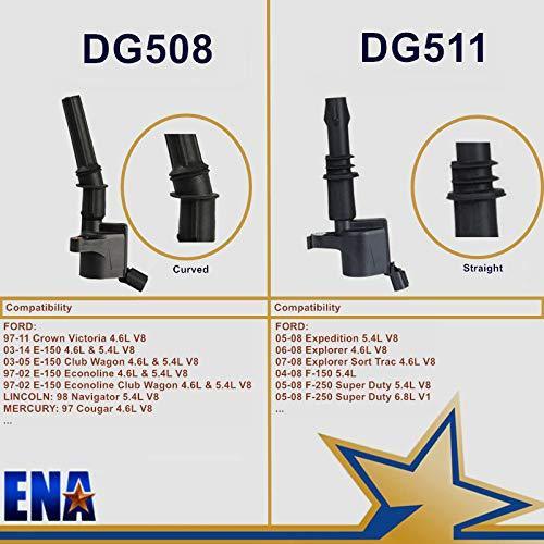 ENA Set of 10 Ignition Coil Pack Compatible with Ford Super Duty E-350 E-450 F-350 F-450 F-550 Econoline Excursion 6.8L V10 Replacement For 3W7Z12029AA 3W7Z-12029-AA 1L2Z-12029-AA