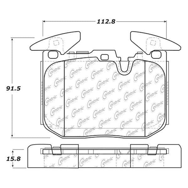 Centric (105.16090) Posi Quiet Brake Pad, Ceramic