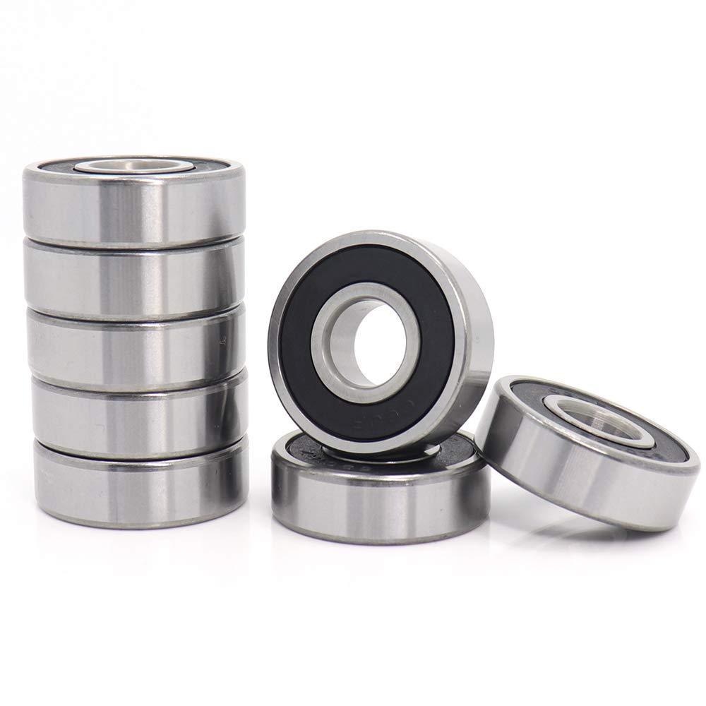 Donepart 6201RS Bearings 12mm ID 32mm OD 10mm Width C3 High Speed Ball Bearings 6201-2RS for Electric Motor, Bike, Wheels, Pump (10 Pack)