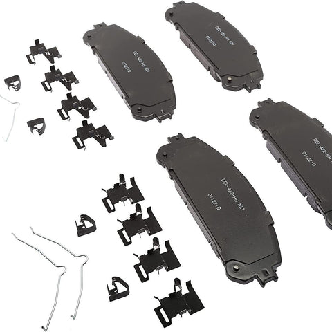 Gold 17D1324CHF1 Ceramic Front Disc Brake Pad Kit with Springs and Clips