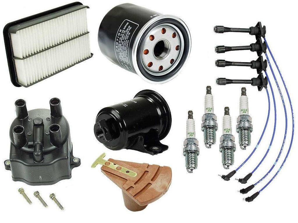 For Geo Prizm 1.6L L4 93-97 Tune up KIT Filters Cap Rotor Spark Plugs+Wire Set