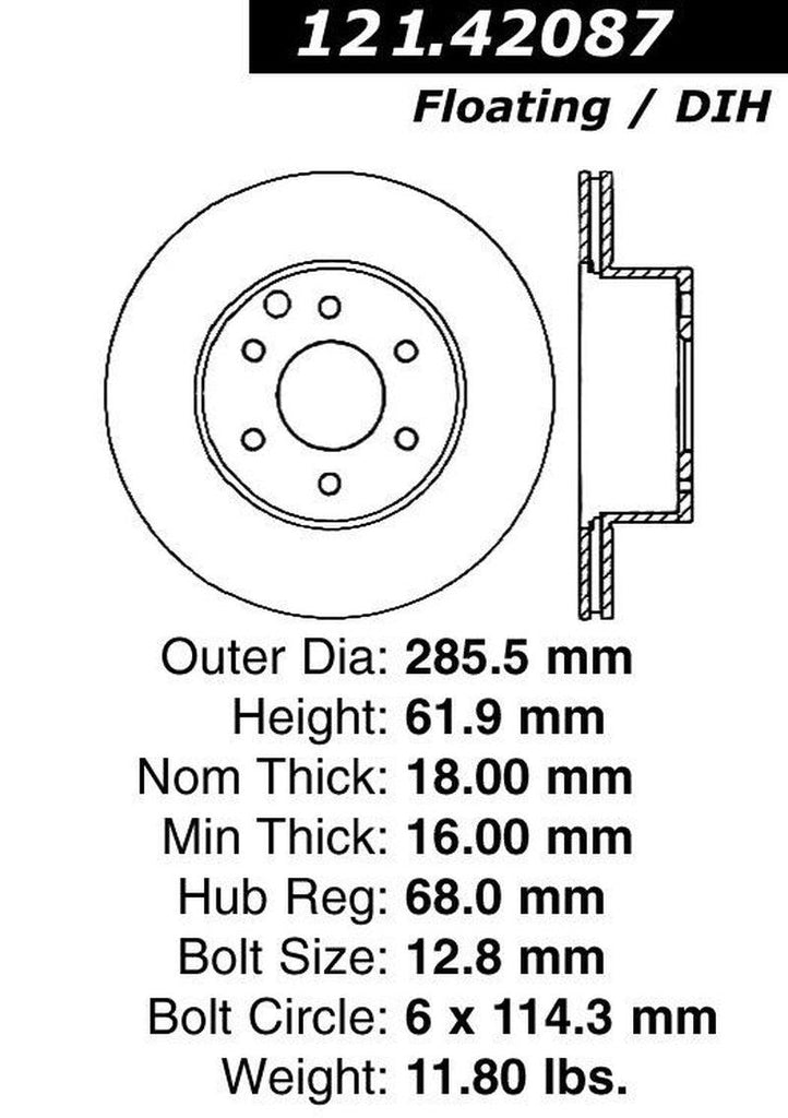 Centric Rear Disc Brake Rotor for Frontier, Xterra, Equator (121.42087)