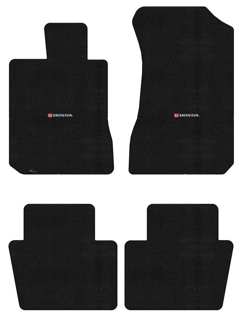 Lloyd Velourtex Front & Rear Mats for '82-83 Accord W/Red & Black Honda H & Word