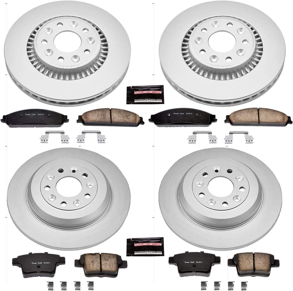 CRK4039 Coated Brake Rotor & Ceramic Brake Pads- Front & Rear