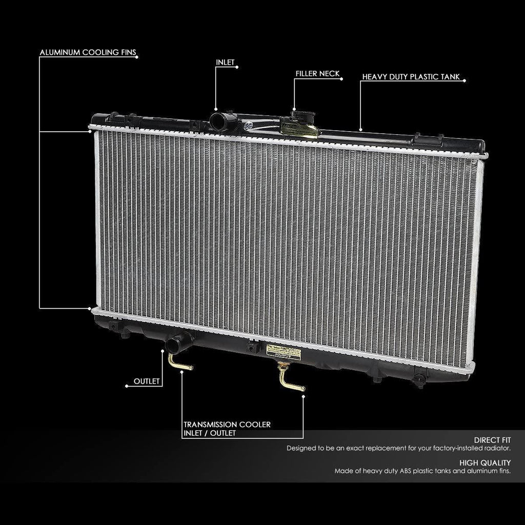 OEM-RA-1409 OE Style Direct Fit Aluminum Core Radiator Compatible with 93-97 Geo Prizm/Corolla, 27-1/16" W X 13-5/8" H X 3/4" D, 1-1/4" Inlet / 1-1/4" Outlet