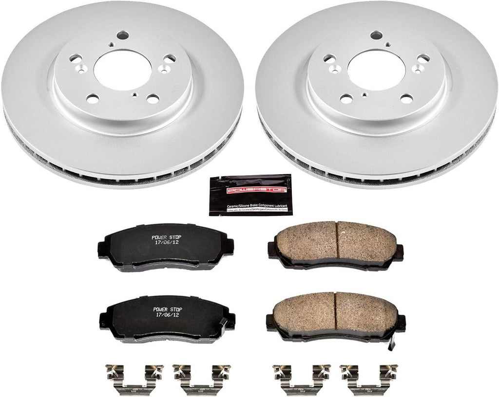 CRK2435 Coated Brake Rotor & Ceramic Brake Pads- Front