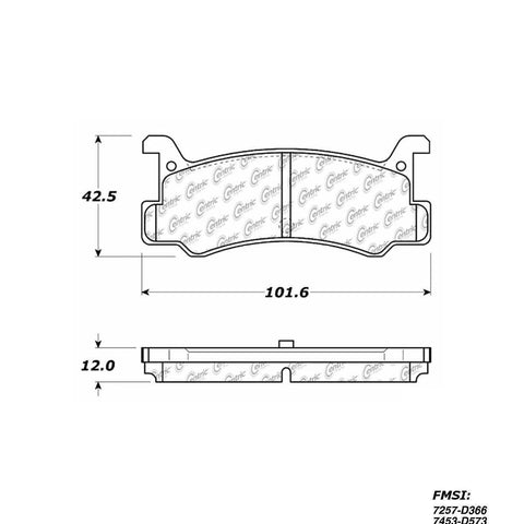 Centric Rear Disc Brake Pad for MX-3, Capri, 323, Tracer (102.03660)