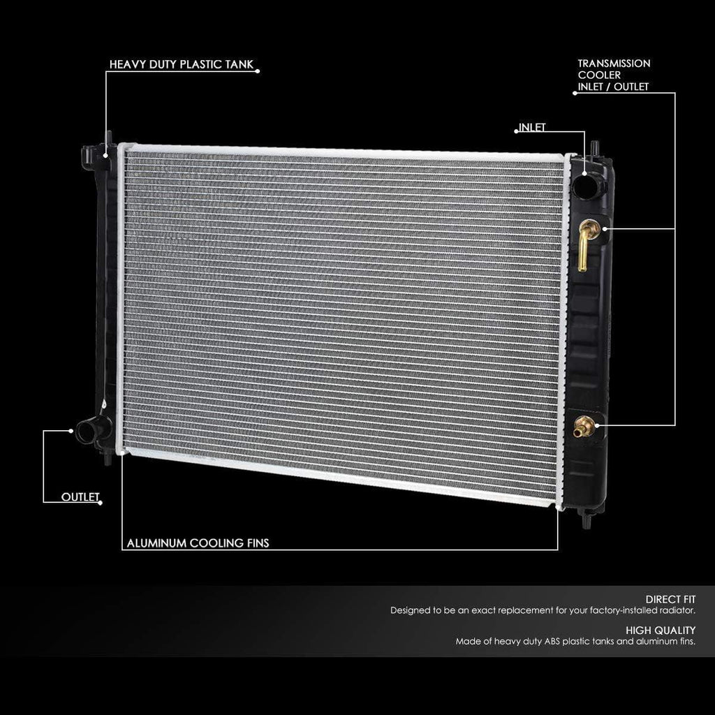 OEM-RA-13039 1-Row OE Style Aluminum Core Radiator Compatible with 09-14 Murano / 11-16 Quest, 26-7/16" W X 18-1/16" H X 1" D, 1-3/8" Inlet, 1-3/8" Outlet