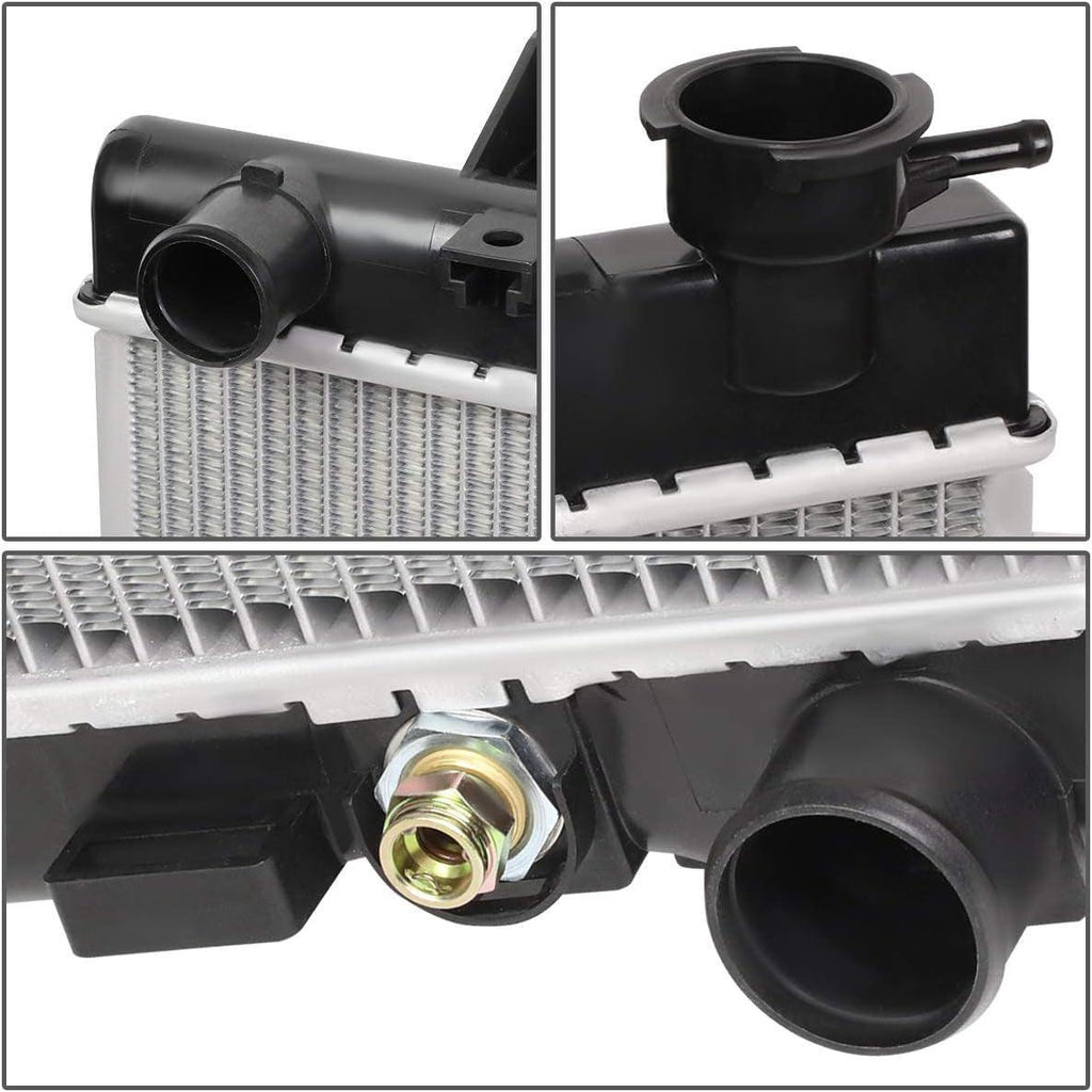 OEM-RA-2847 OE Style Aluminum Cooling Radiator Compatible with 05-10 Dakota / 06-09 Raider / 2011 Ram Dakota, 21-7/8" W X 17-11/16" H X 1" D, 1-9/16" Inlet / 1-9/16" Outlet