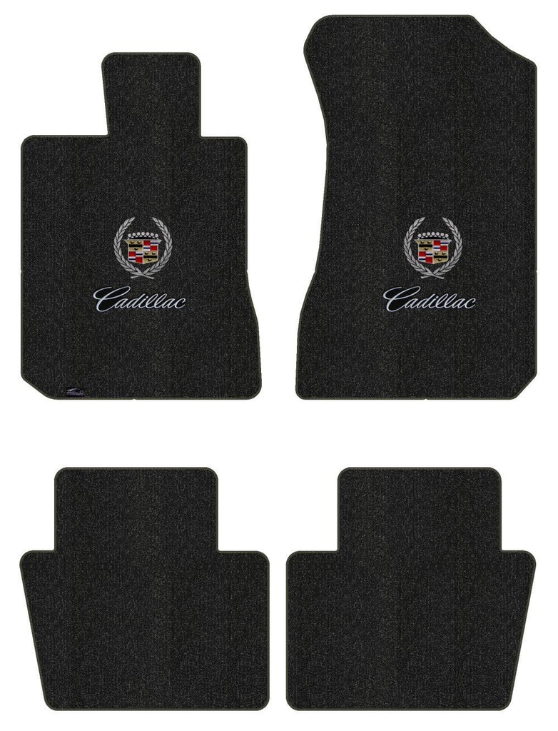 Lloyd Berber Front & Rear Mats for '69-70 Calais W/Cadillac Crest 2 Silver on Bl