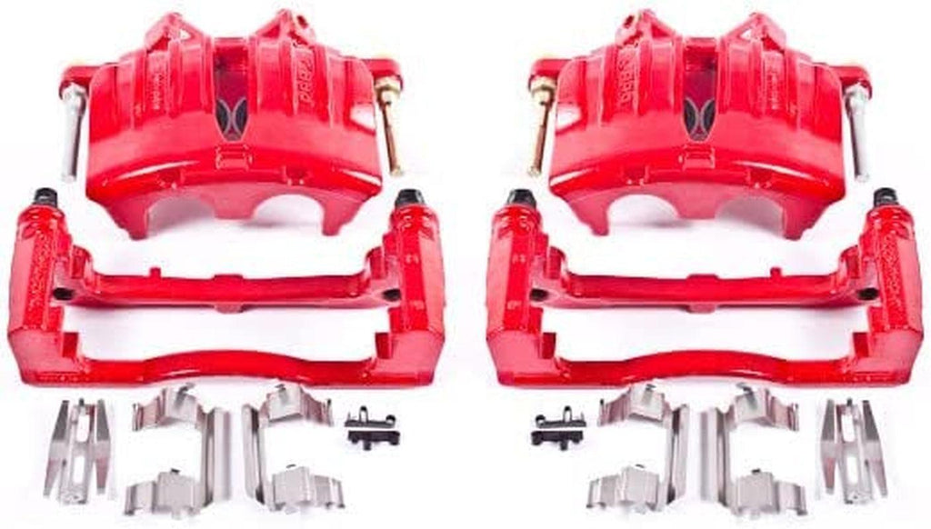 Front S4798A Pair of High-Temp Red Powder Coated Calipers