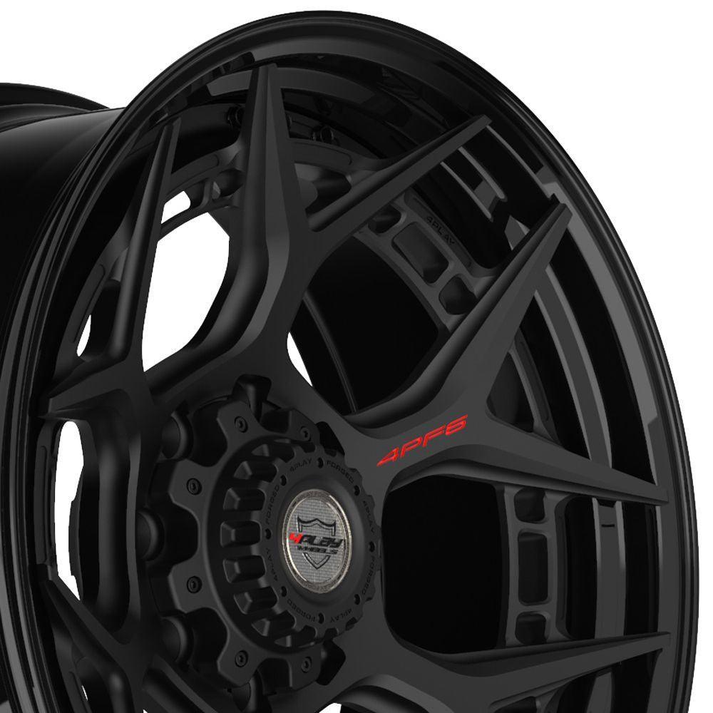 22x10 4PLAY Wheel for Chevy-GMC 4PF6 Gloss Black Barrel w/Matte Center Rim