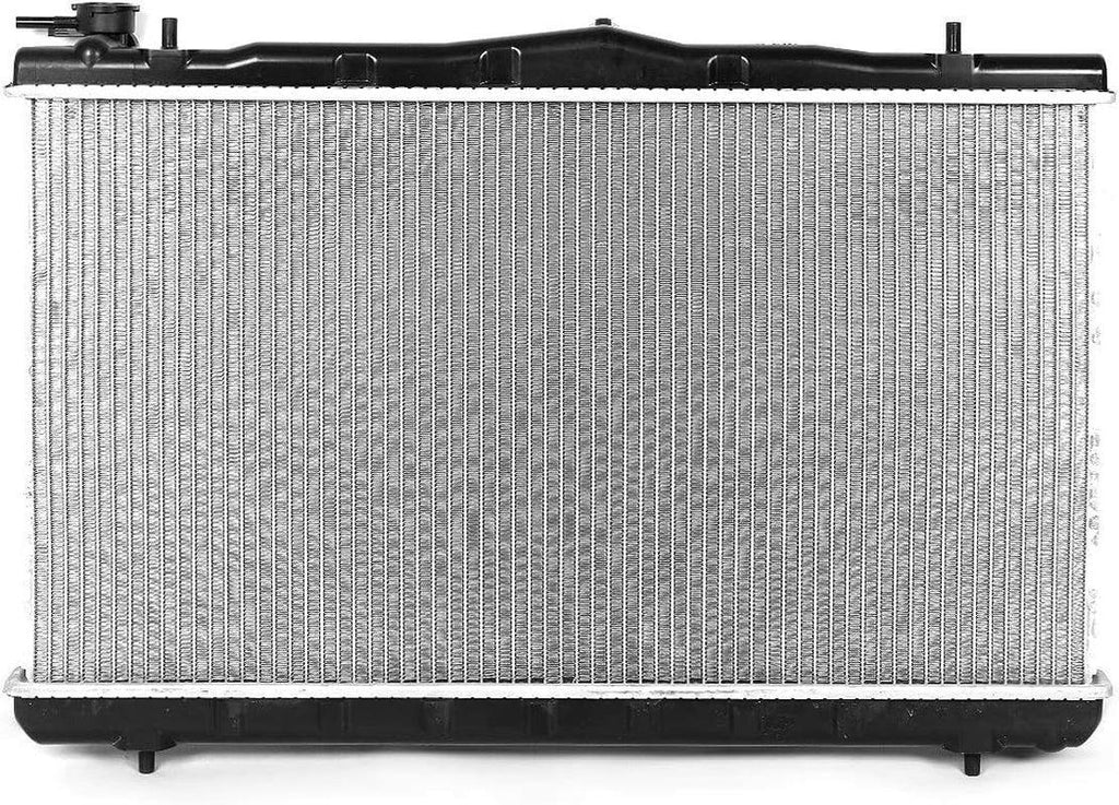 OEM-RA-1897 1-Row OE Style Aluminum Core Radiator DPI 1897 Compatible with 96-00 Elantra / 97-01 Tiburon AT/MT, 26-5/16" W X 14-3/4" H X 5/8" D, 1-1/4" Inlet, 1-1/4" Outlet