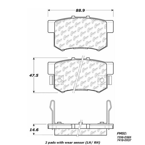 Front Disc Brake Pad for ILX, Civic, CR-Z, SX4, SX4 Crossover+More (301.05370)
