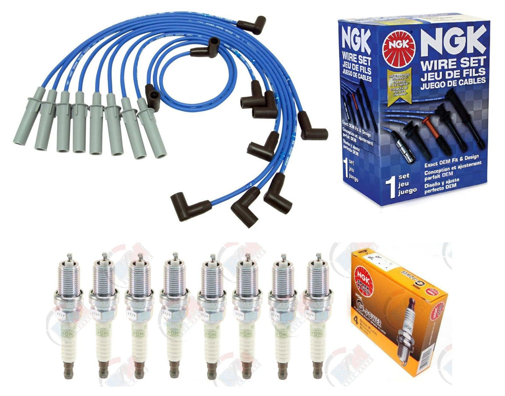 NGK Wires and PLATINUM Spark Plugs Kit for Jeep Grand Cherokee V8 5.2L1993-1996