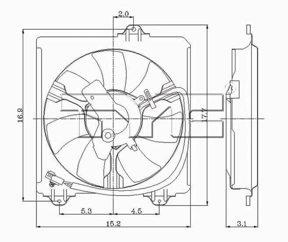 TYC A/C Condenser Fan Assembly for 01-04 RAV4 610460