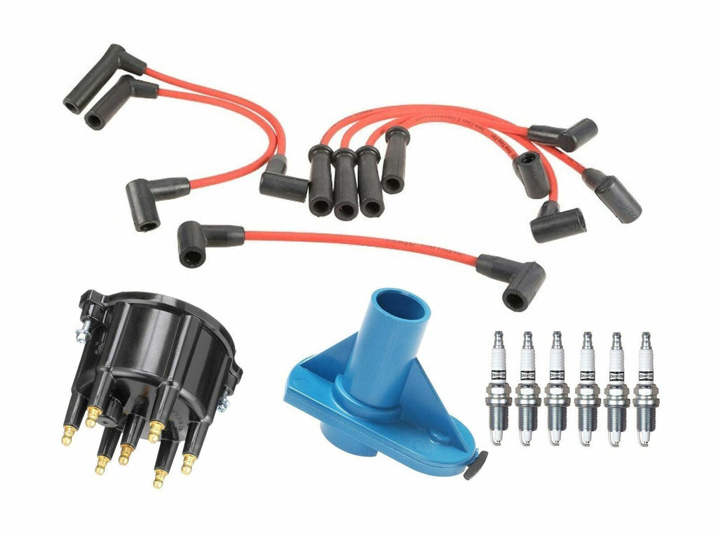 Champion Spark Plugs & Wire Set Tune up Kit for Jeep Wrangler Cherokee 4.0L