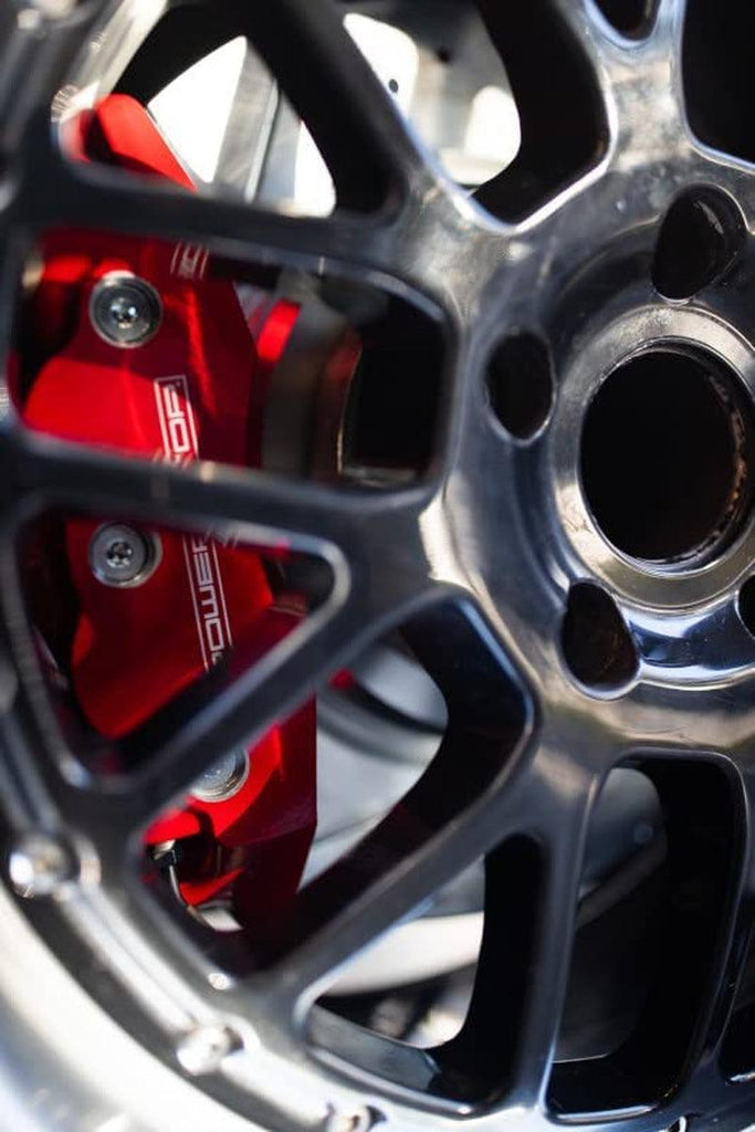 Front S4790 Pair of High-Temp Red Powder Coated Calipers