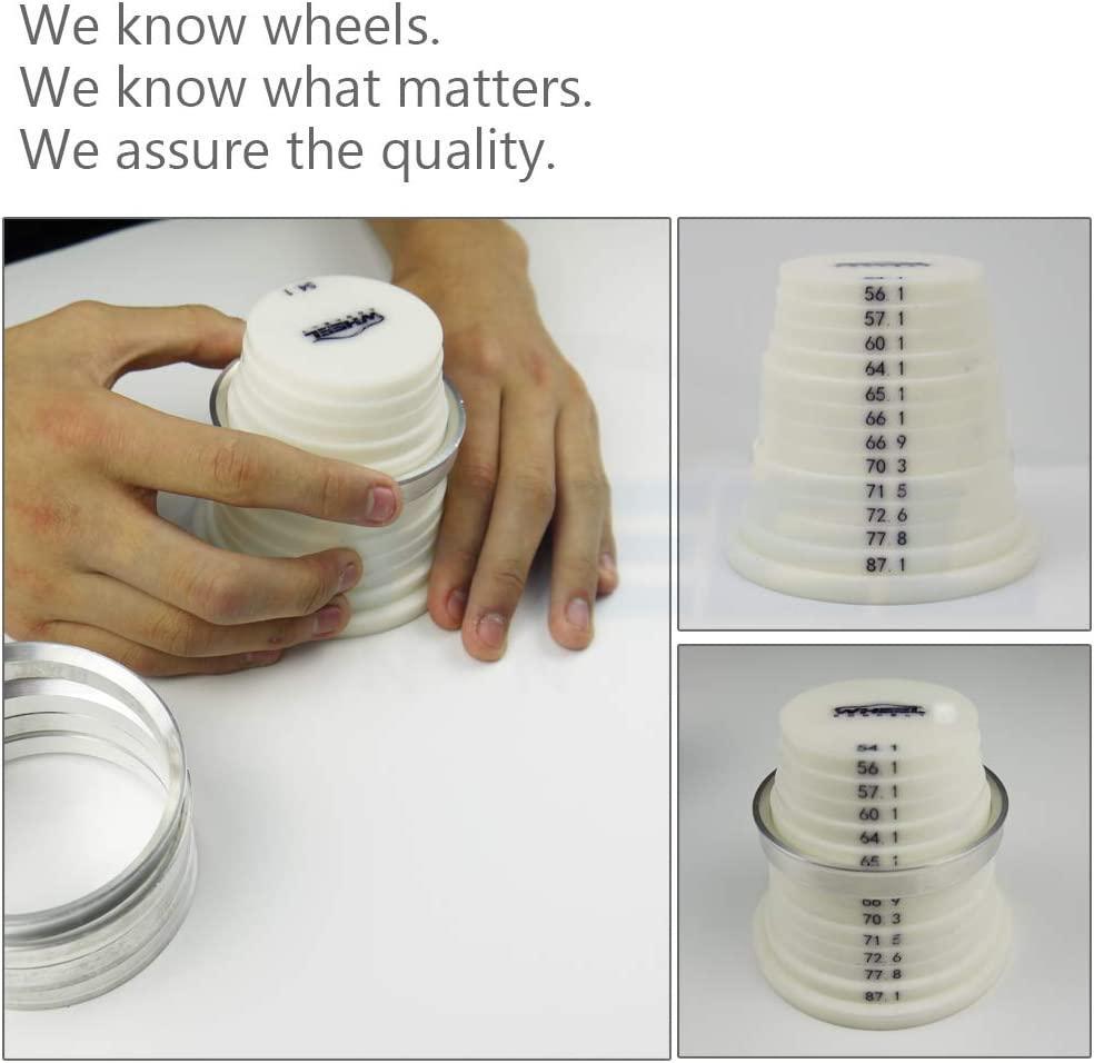 WHEEL CONNECT Hub Centric Rings, 106 to 78.1, Set of 4, Aluminium Alloy Hubrings, O.D:106mm I.D:78.1mm. A