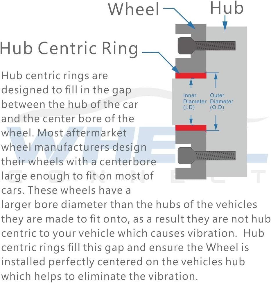 WHEEL CONNECT Hub Centric Rings, 106 to 78.1, Set of 4, Aluminium Alloy Hubrings, O.D:106mm I.D:78.1mm. A